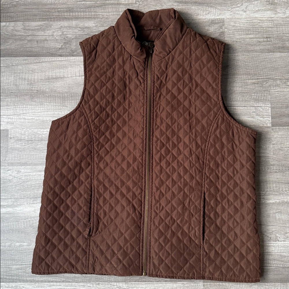 Women's Brown Quilted Vest